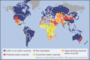 Map showing Global Physical and Economic Water Scarcity 2006