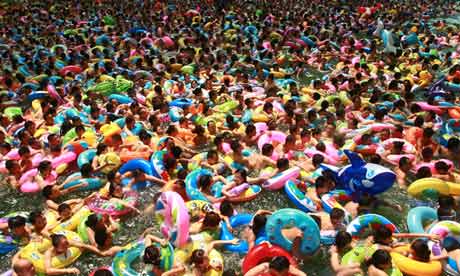 Crowded swimming pool in China